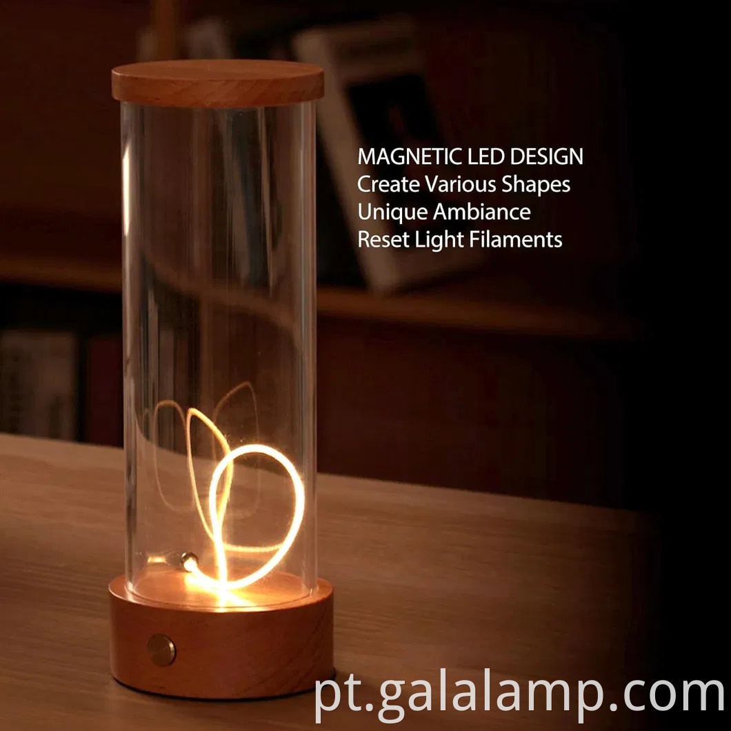 Luz noturna de cabeceira recarregável e elegante com iluminação ambiente moderna magnética